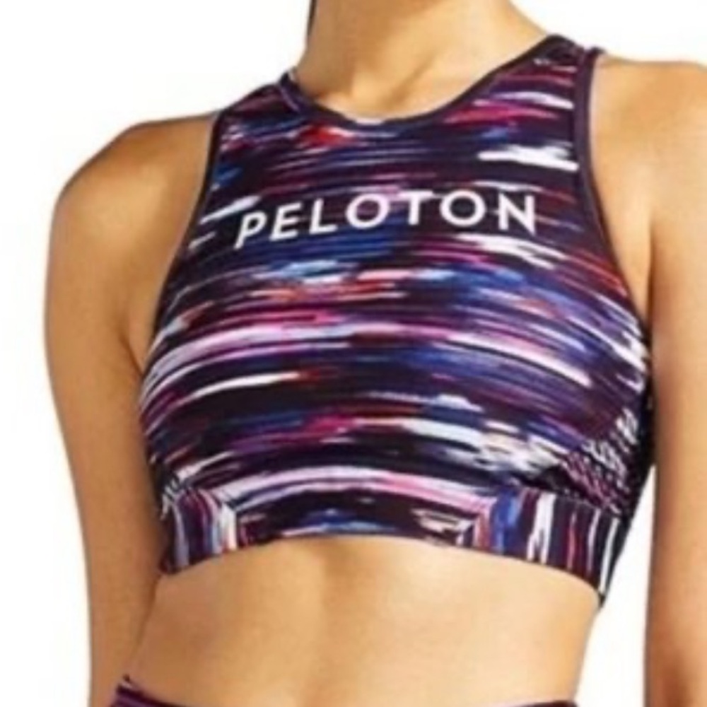 Peloton Melody X WITH High Neck Sports Bra Medium💎EUC! Retail $56 Black Pink